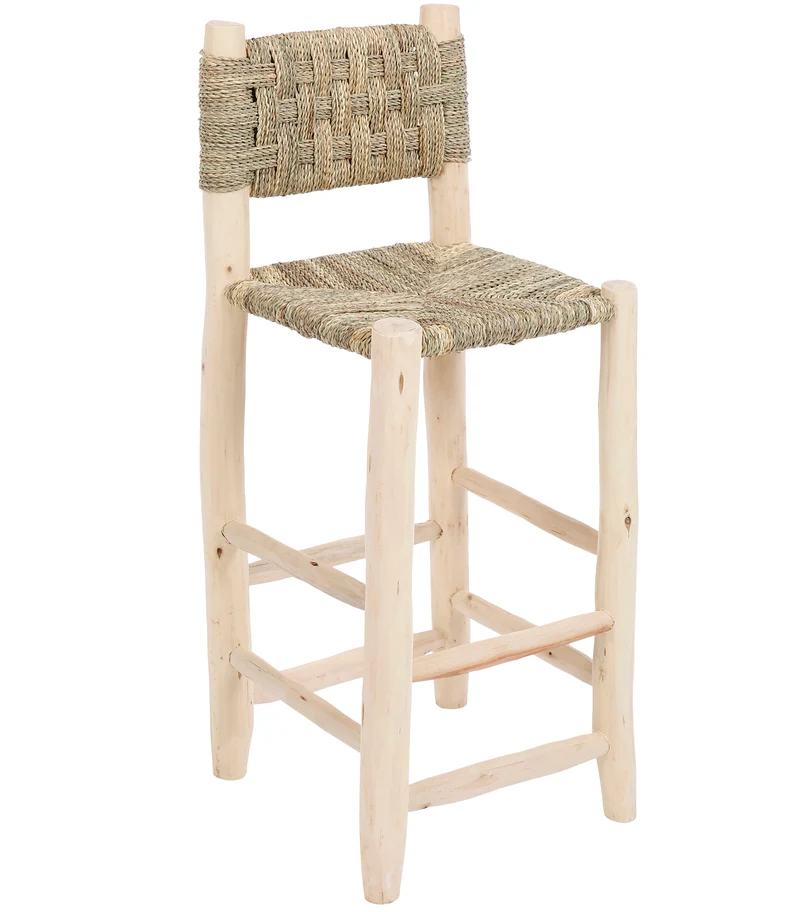Chaise haute en bois et corde - 65cm