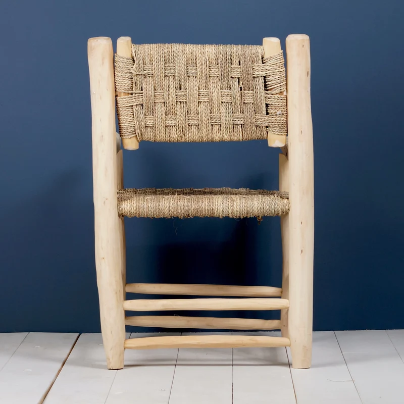 Fauteuil marocain en bois avec accoudoir - Dossier inclinable