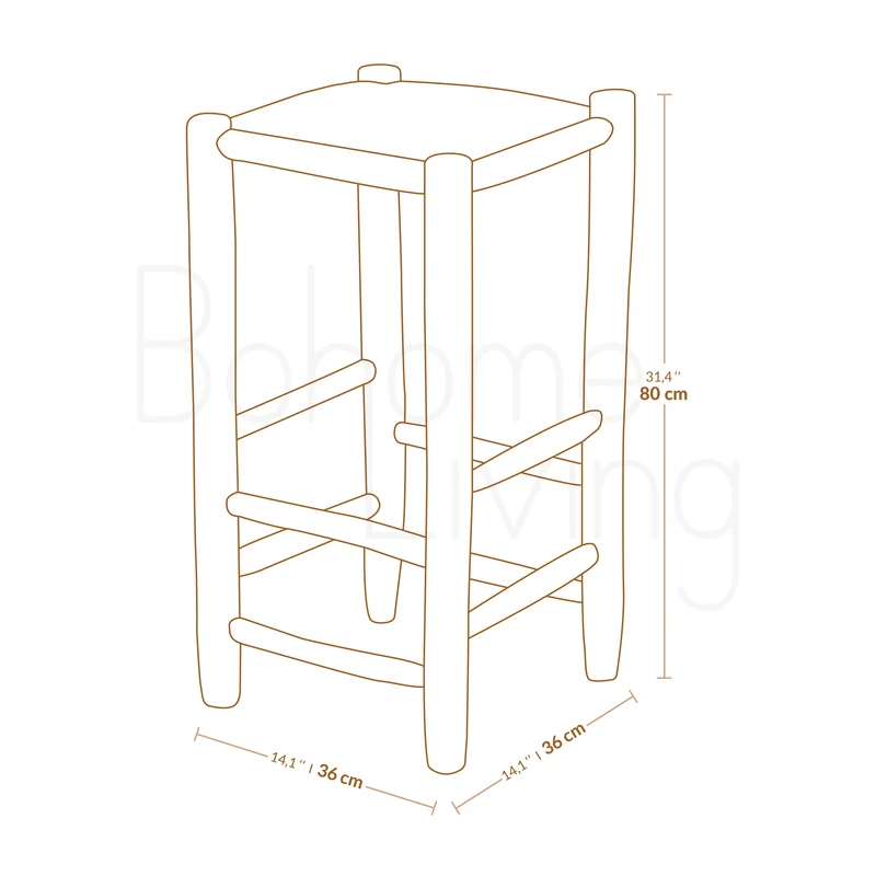 Tabouret de bar en bois - 80cm