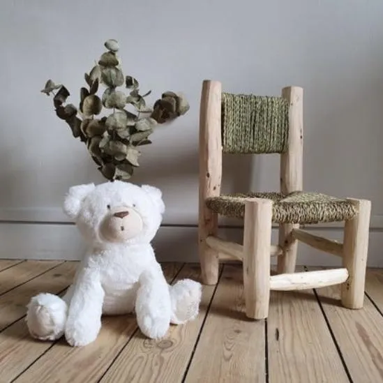 Chaise enfant en bois et corde