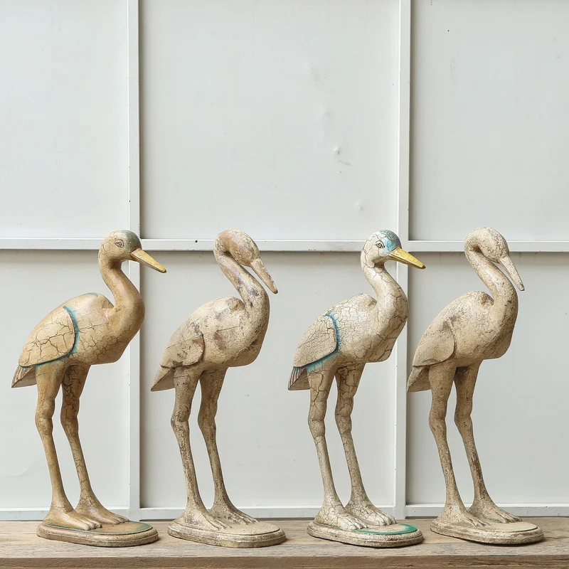 Cygne en bois de manguier — 6.3×13×14" — PA30500