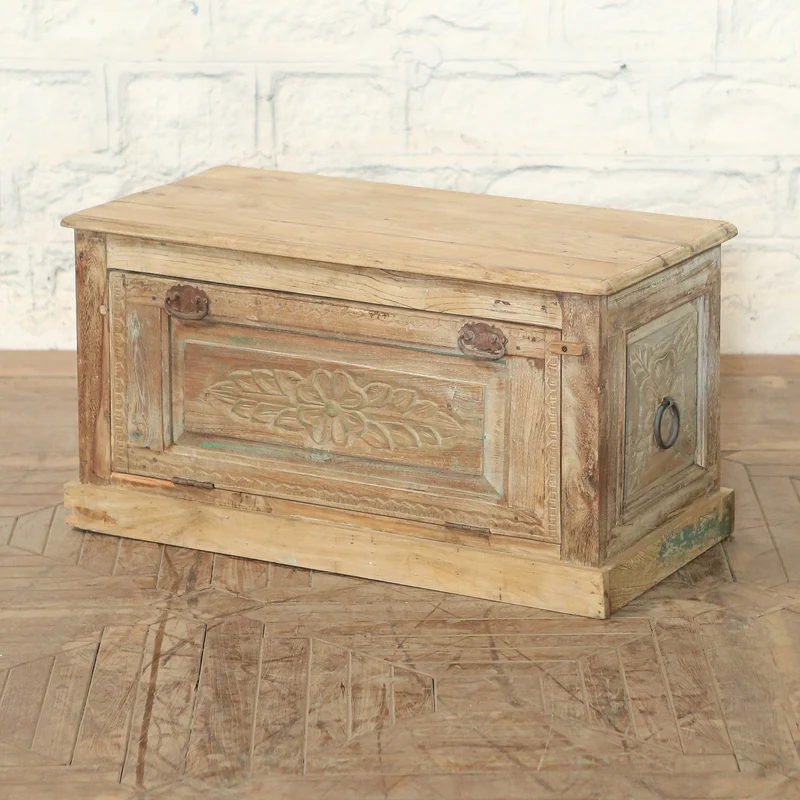 Coffre en teck et bois d’acacia — 33×16×18" — PA32568