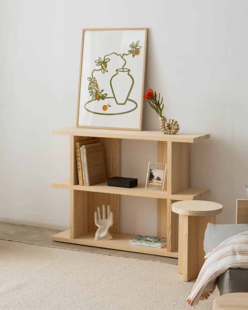 Castell solid wood bookcase 106.5 x 77.8 cm