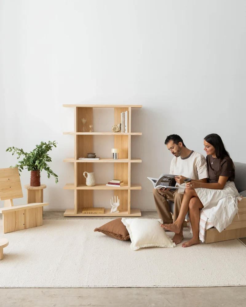 Castell solid wood bookcase 106.5 x 152.6 cm