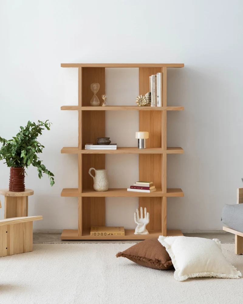 Castell solid wood bookcase 106.5 x 152.6 cm