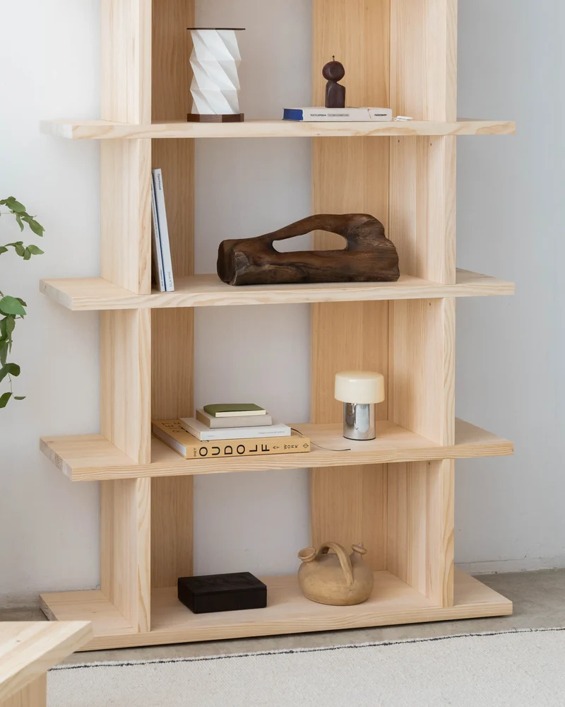 Castell solid wood bookcase 106.5 x 190 cm