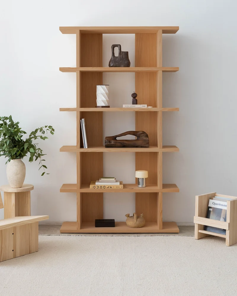 Castell solid wood bookcase 106.5 x 190 cm