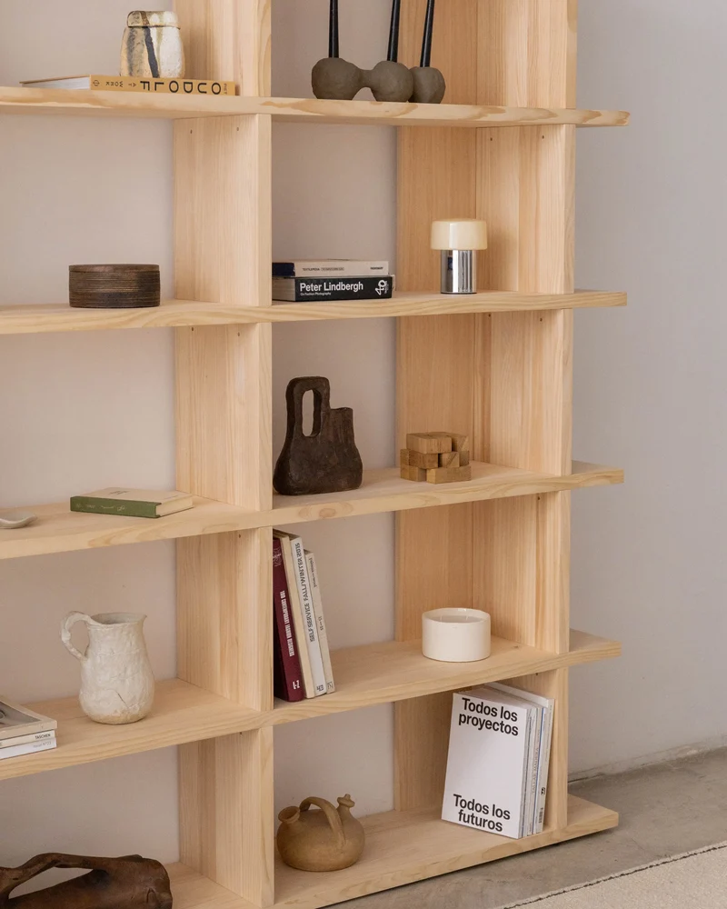 Montgó solid wood bookcase 180 x 190 cm
