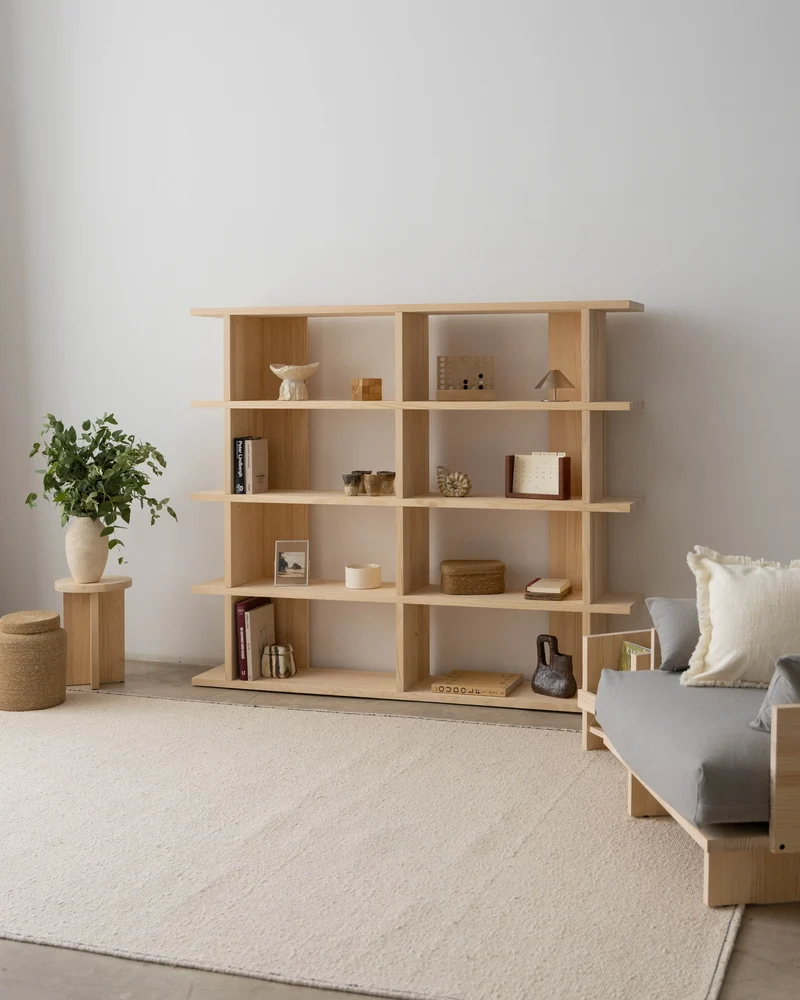 Montgó solid wood bookcase 180 x 152.6 cm