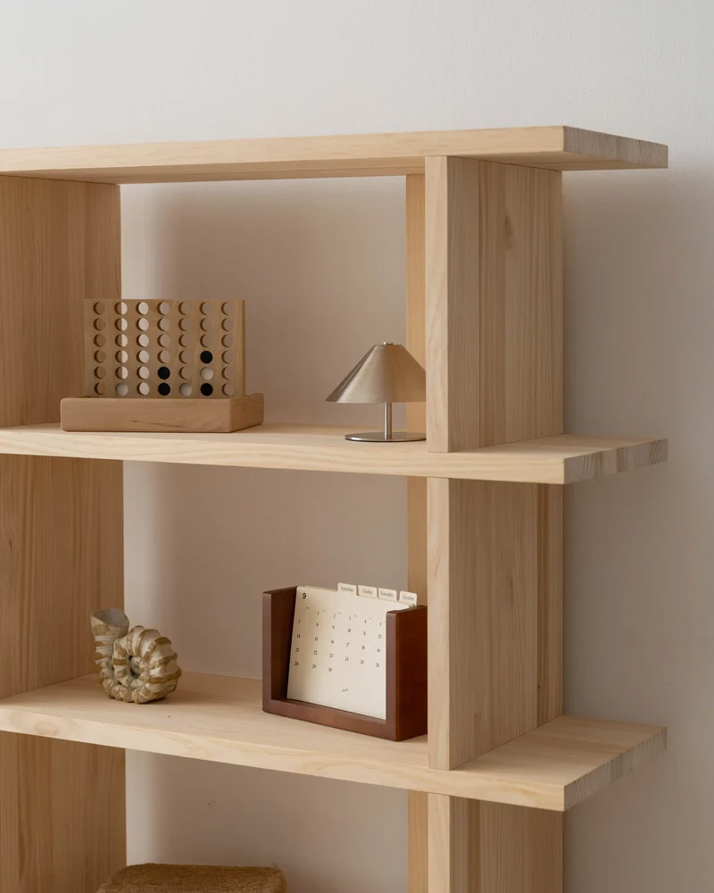 Montgó solid wood bookcase 180 x 152.6 cm