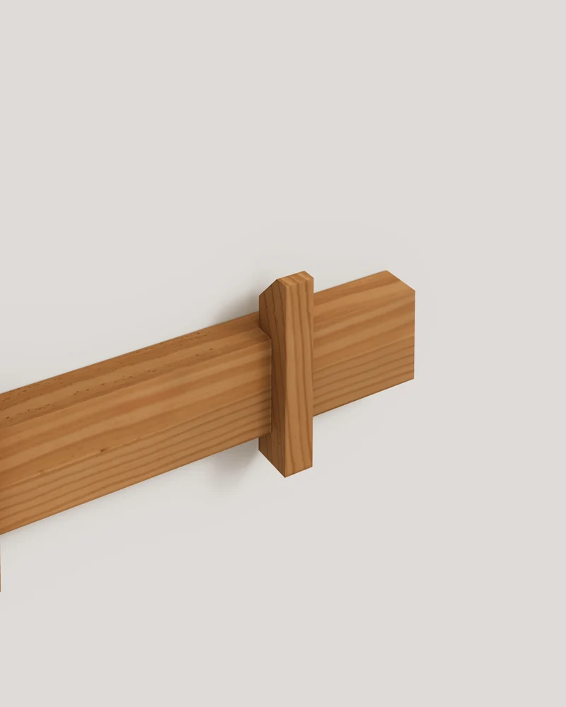 Small wall coat rack Figuera in solid wood 40 cm