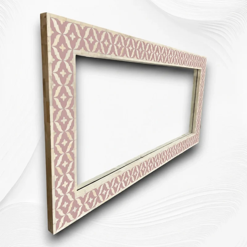 Maya Bone Inlay Floor Mirror Pink
