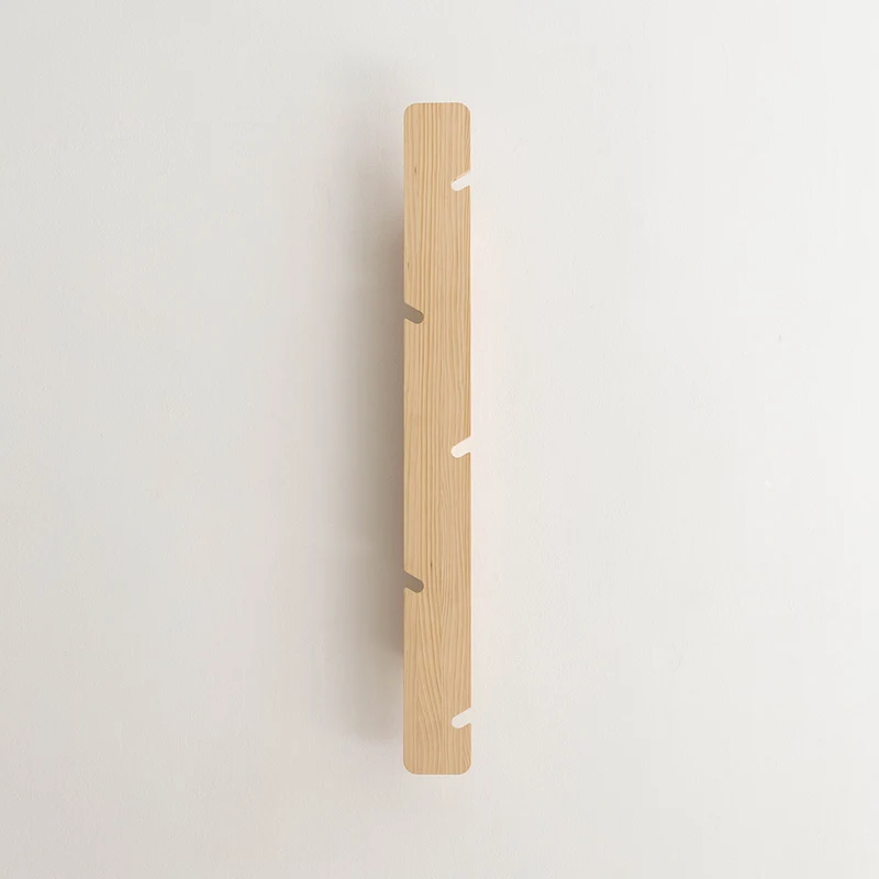Wall coat rack Saona in solid pine wood 100 cm