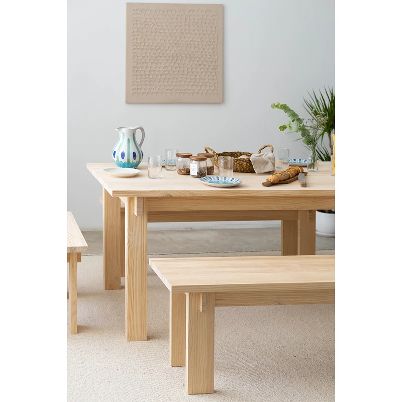 Begur large bench in solid pine wood 150 cm