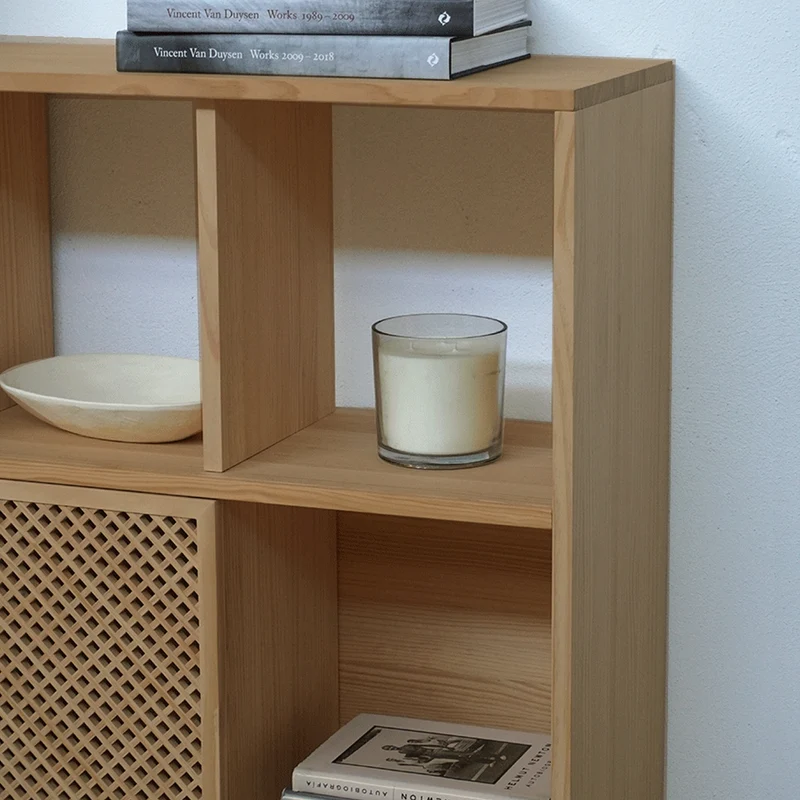 Shelving Mica in pine with 3 doors 98 cm