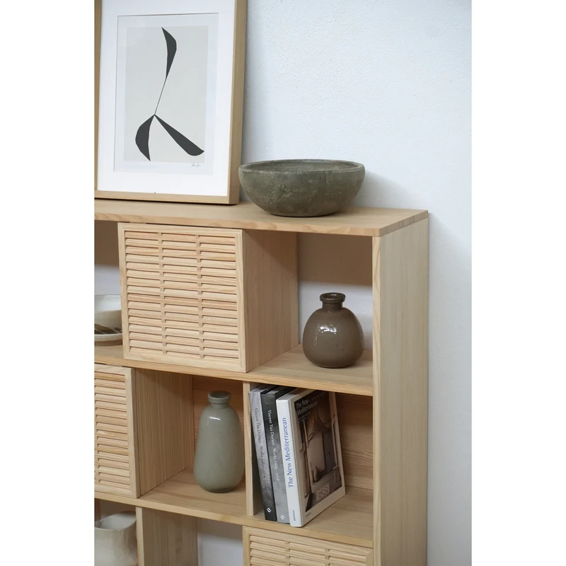 Shelving Morell in pine with 3 doors mallorquina 98 cm