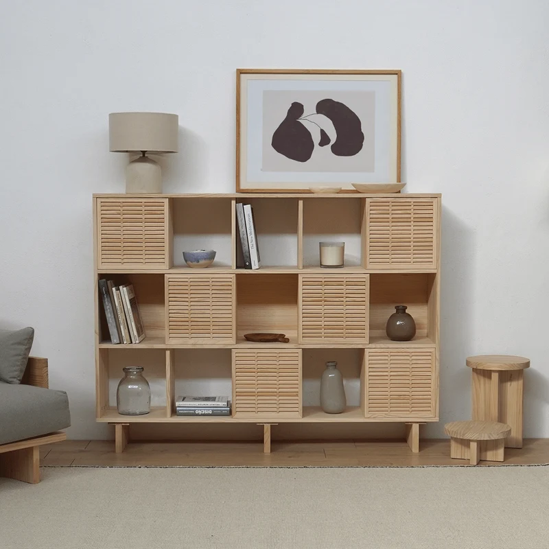Shelving Morella of pine with 3 or 6 doors mallorquina 160 cm