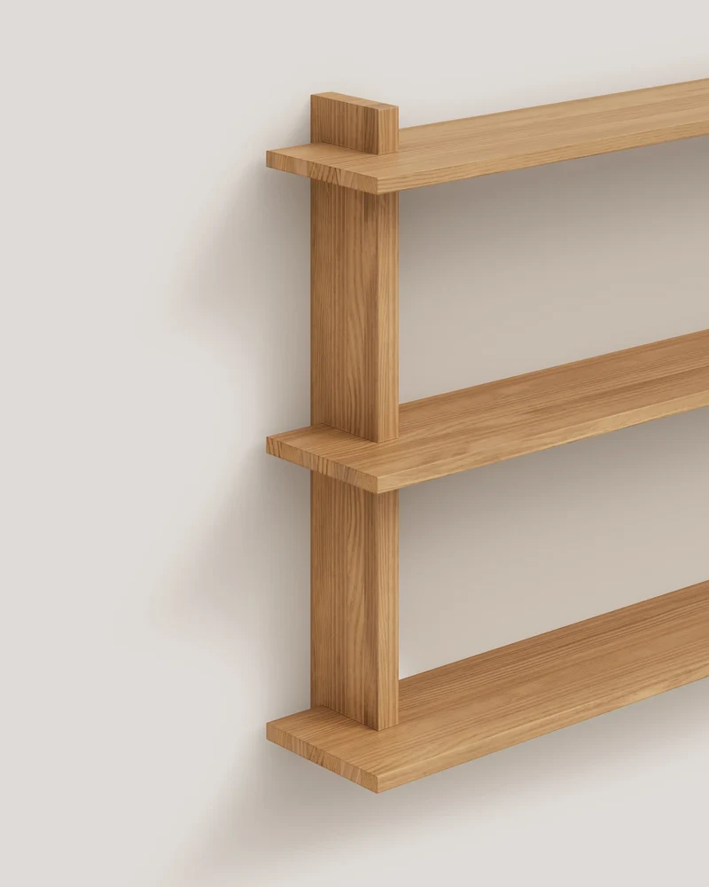 Miramar floating triple shelf from 90 cm to 180 cm