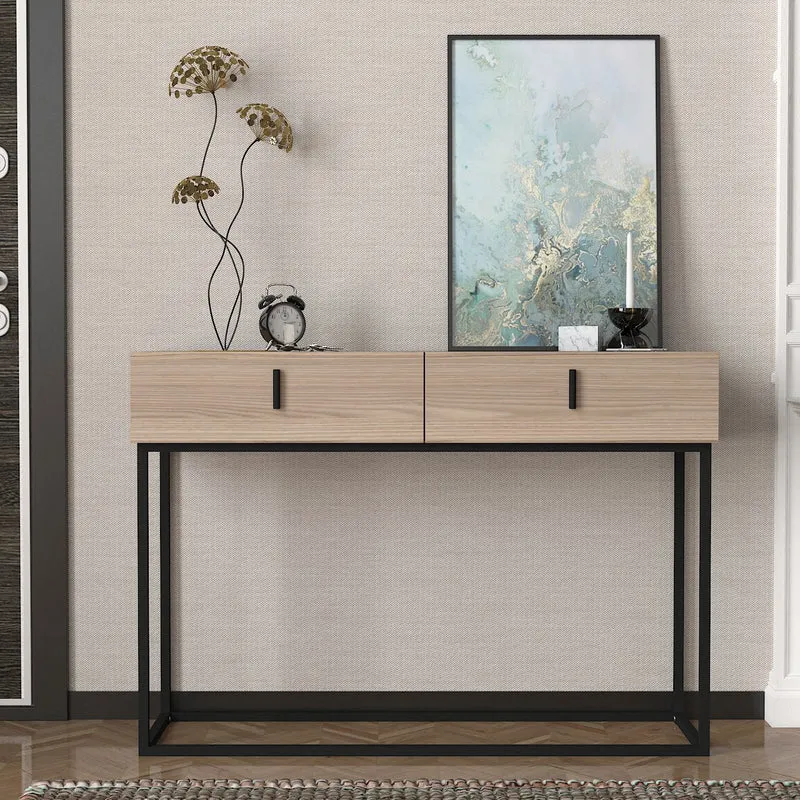Console d’entrée CORDOUE – Bois & Acier – 2 tiroirs - 120cm