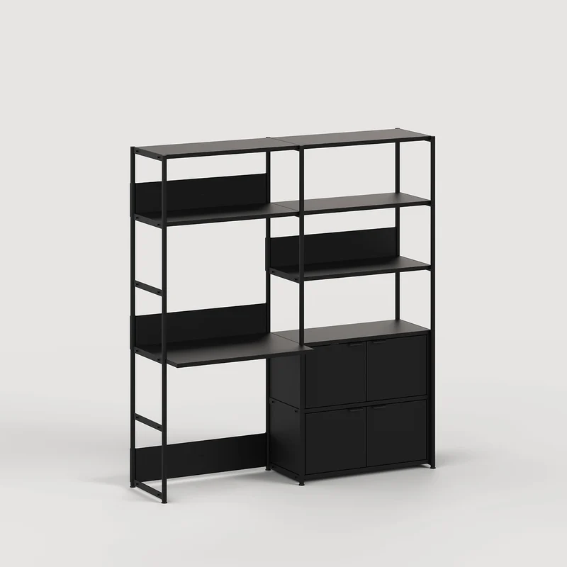 Etagère bureau UNIT - H180 à 215 x L164cm - acier thermolaqué