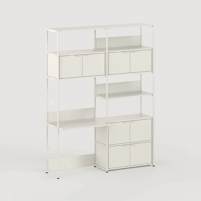 Etagère bureau UNIT - H180 à 215 x L164cm - acier thermolaqué