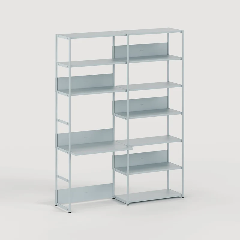 Etagère bureau UNIT - H180 à 215 x L164cm - acier thermolaqué