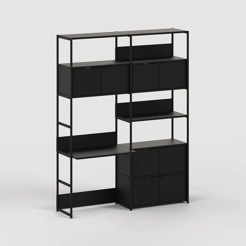 Etagère bureau UNIT - H180 à 215 x L164cm - acier thermolaqué