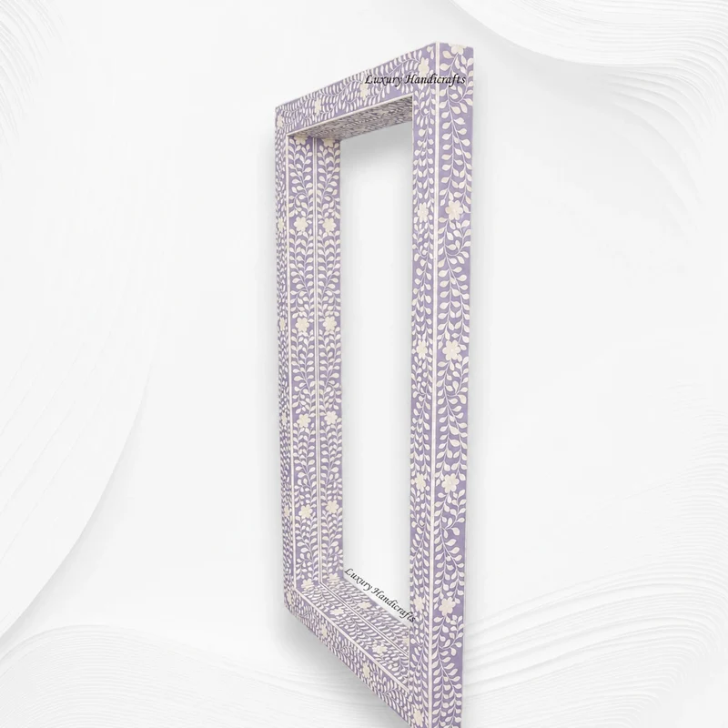 Lilac Bone Inlay Floral Floor Mirror
