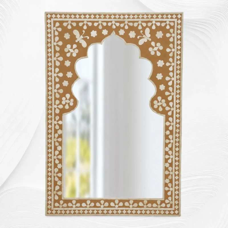 Butterfly Bone Inlay Mirror Almond