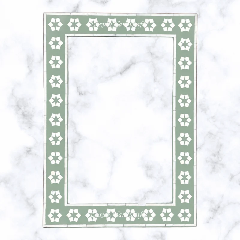 Green Bone Inlay Zahra Mirror
