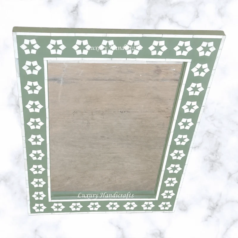 Green Bone Inlay Zahra Mirror