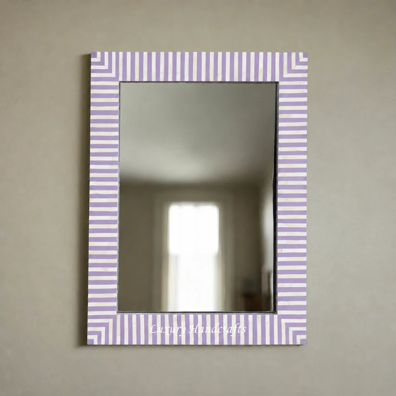 Asher Bone Inlay Stripe Mirror Lilac