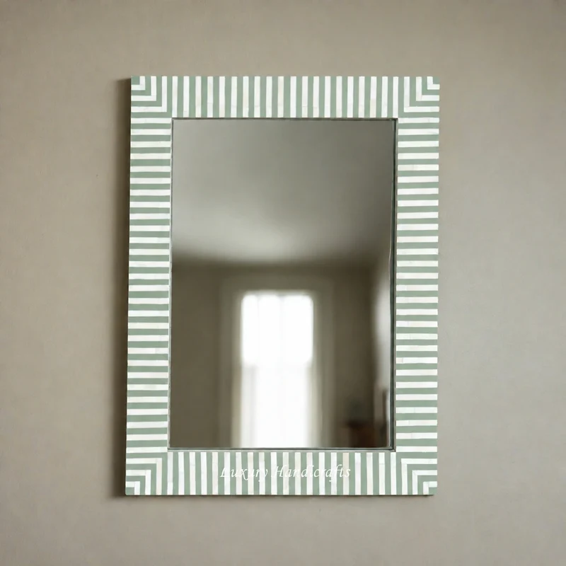 Asher Bone Inlay Stripe Mirror Green