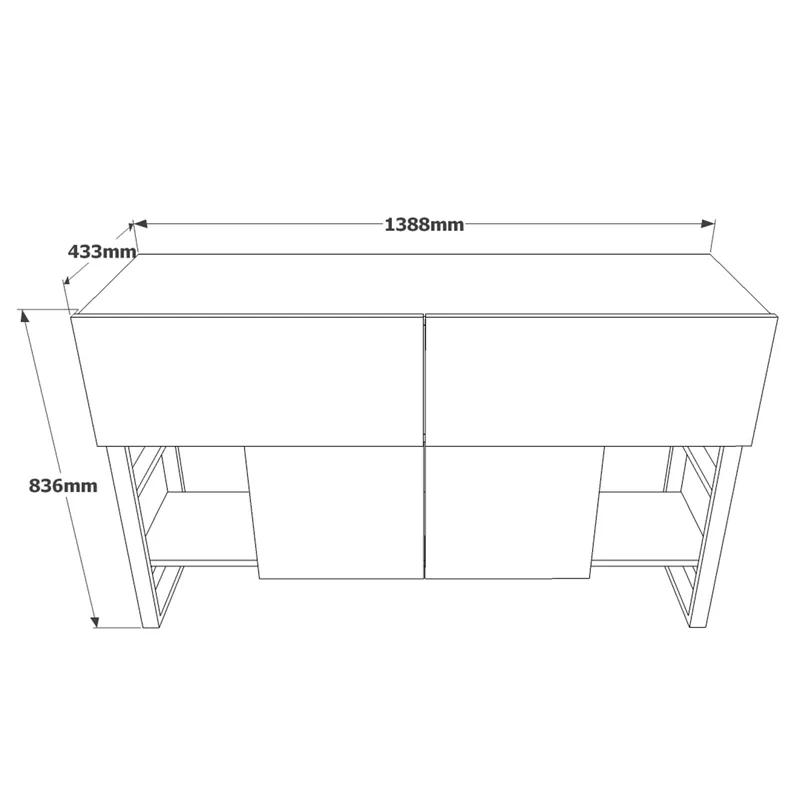 Console JUNO Bois & Acier - Design Industriel 140x43 cm