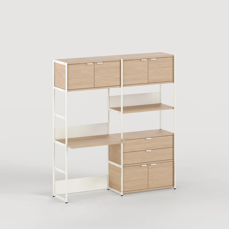 Etagère bureau UNIT - H180 à 215 x L164cm - bois éco-certifié