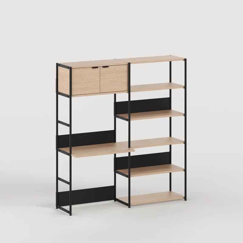 Etagère bureau UNIT - H180 à 215 x L164cm - bois éco-certifié