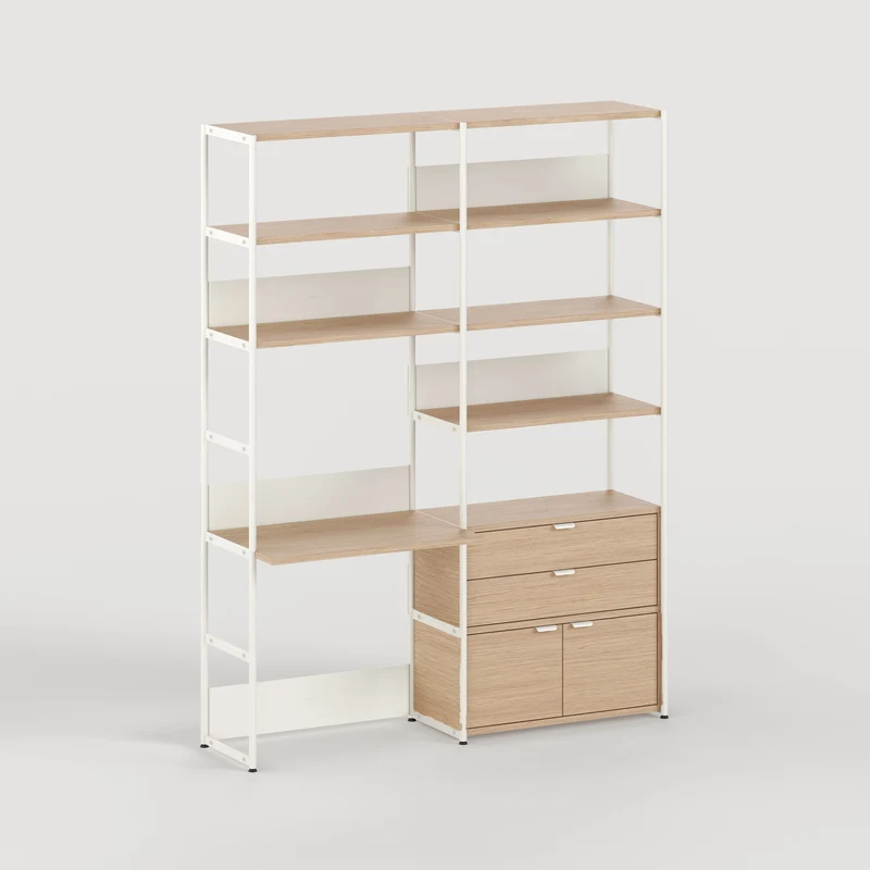 Etagère bureau UNIT - H180 à 215 x L164cm - bois éco-certifié