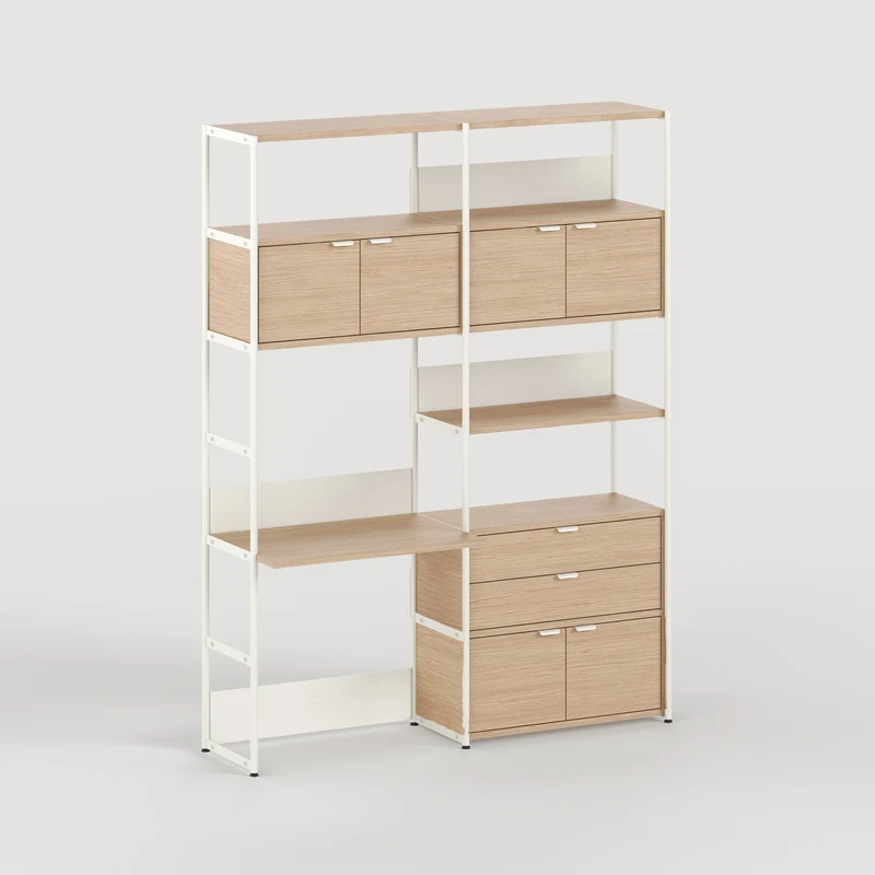 Etagère bureau UNIT - H180 à 215 x L164cm - bois éco-certifié