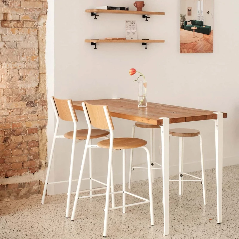 Table haute murale TIPTOE - bois ancien recyclé