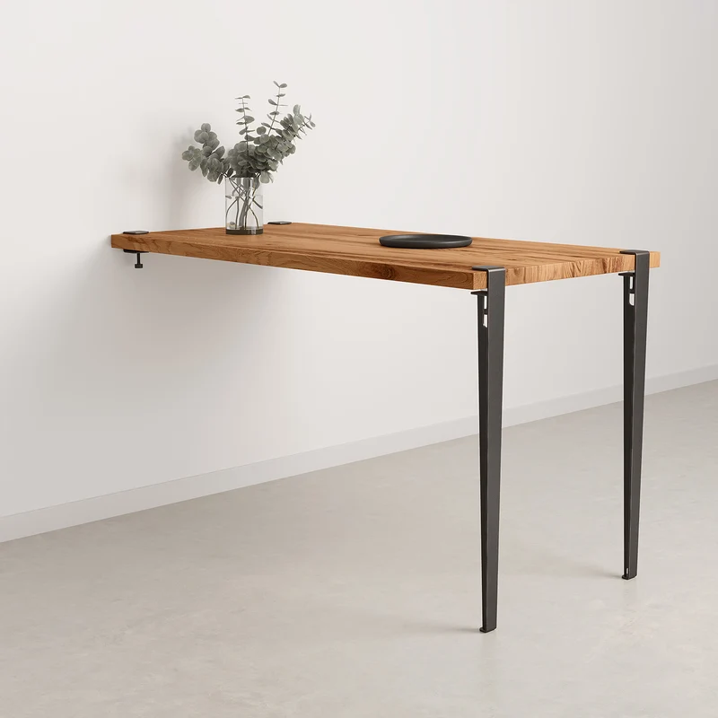 Table haute murale TIPTOE - bois ancien recyclé