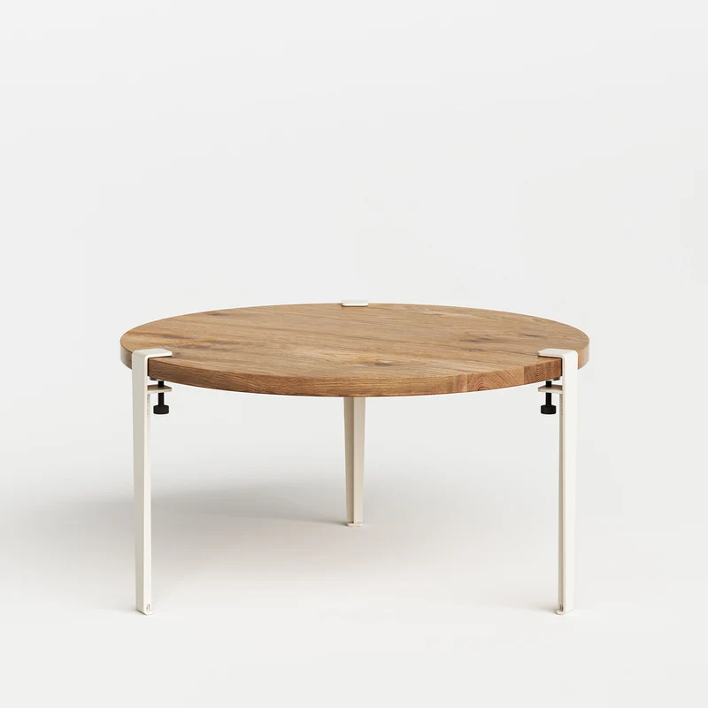 Table basse ronde TIPTOE Ø 80cm - bois ancien recyclé
