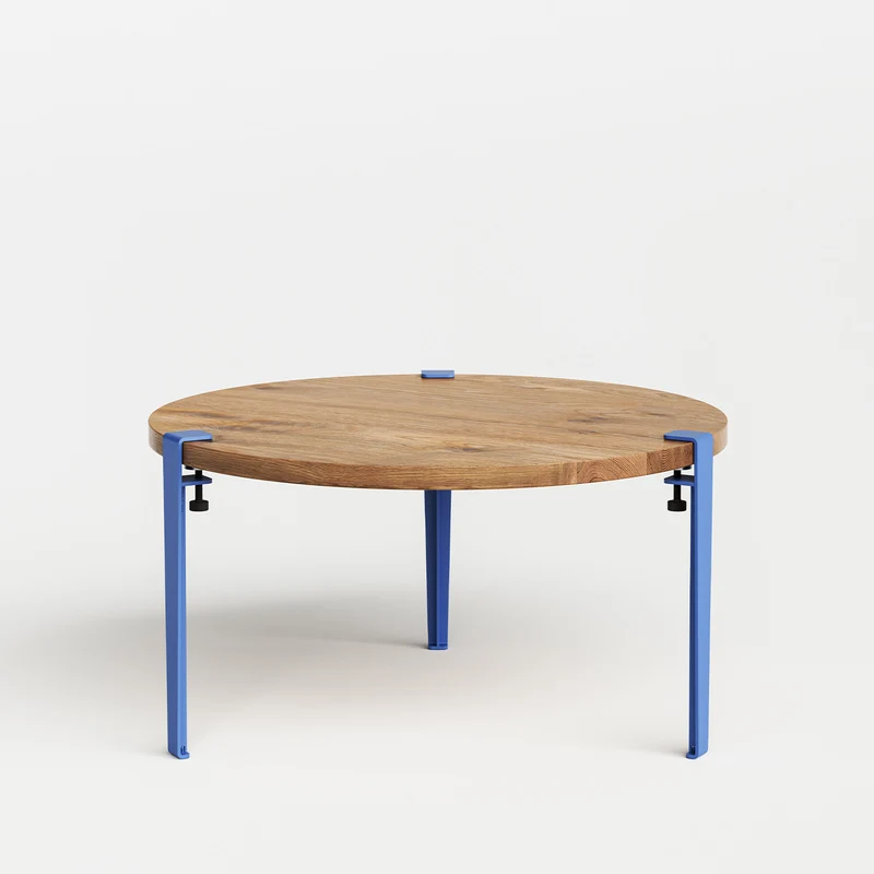 Table basse ronde TIPTOE Ø 80cm - bois ancien recyclé