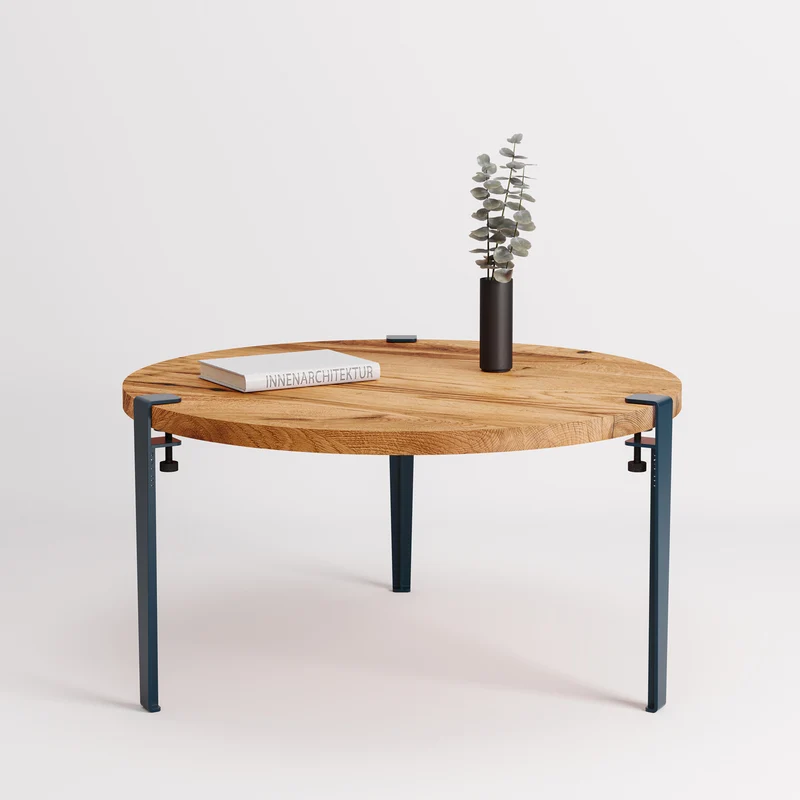 Table basse ronde TIPTOE Ø 80cm - bois ancien recyclé