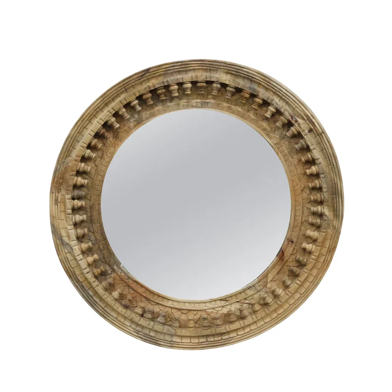 Miroir Annapurna rond 36" - Manguier massif miel