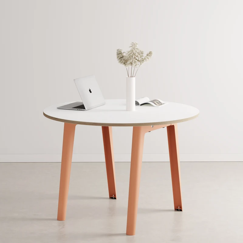 Table de réunion ronde NEW MODERN Ø 110cm - multiplis blanc