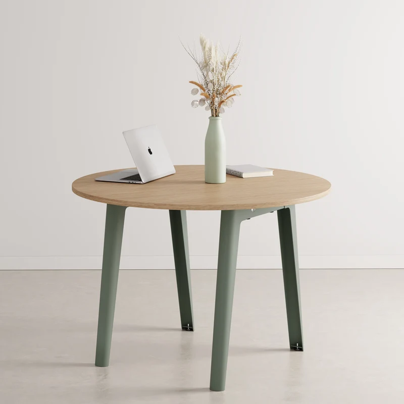 Table de réunion ronde NEW MODERN Ø 110cm - bois éco-certifié