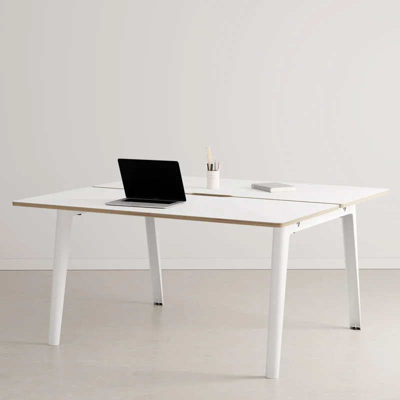 Bureau open-space NEW MODERN 2 places - multiplis blanc