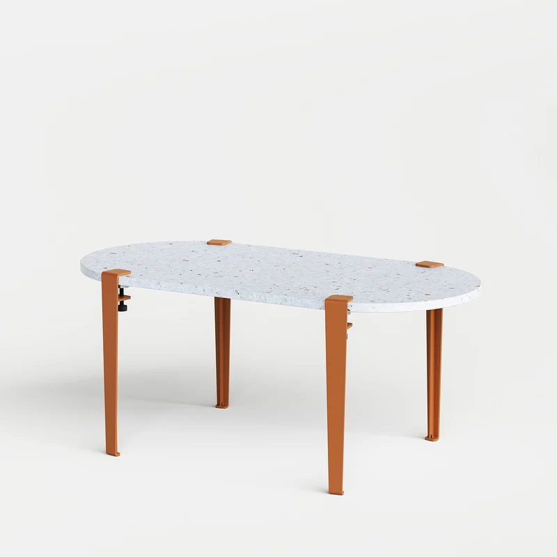 Table basse oblongue TIPTOE 100x50cm - plastique recyclé Venezia