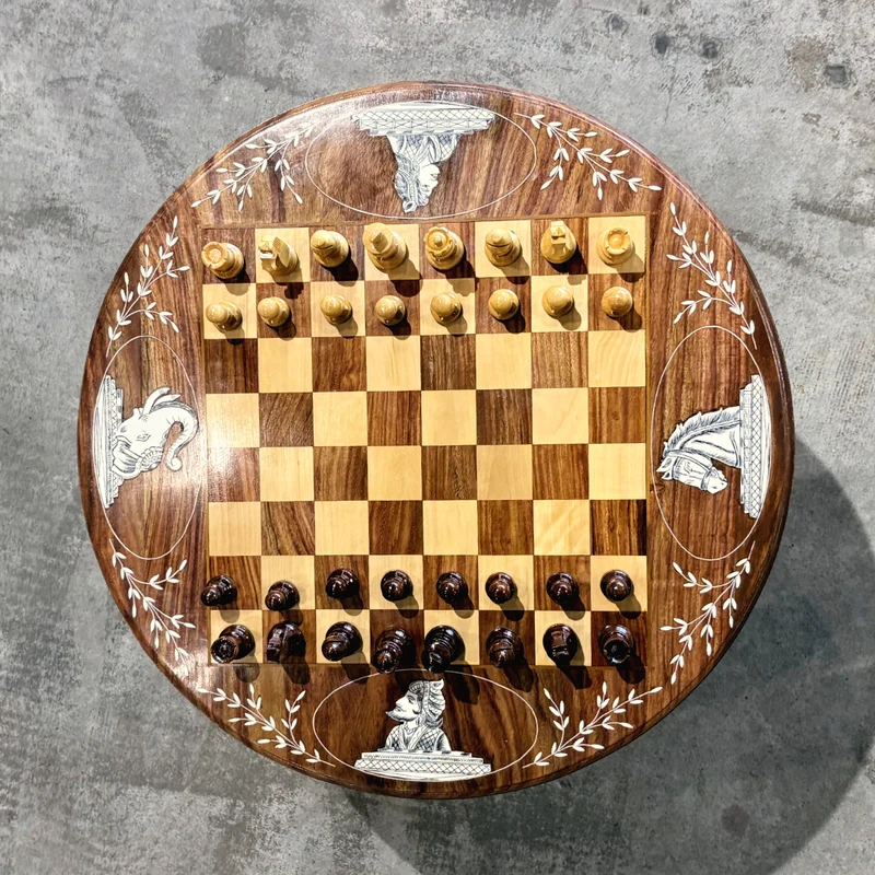 Table de Jeu d'échecs de luxe ronde