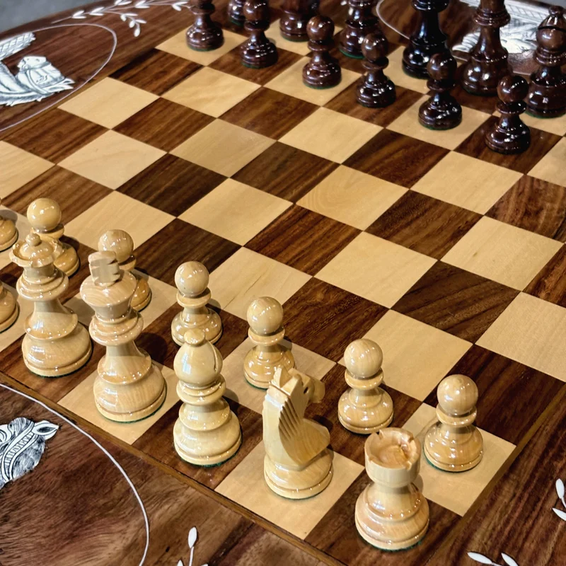 Table de Jeu d'échecs de luxe ronde